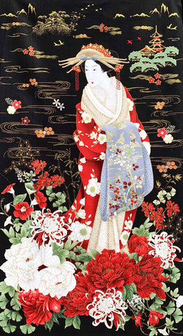 Geisha fabric panel (black)