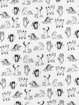 Yoga Cats fabric (white or grey)