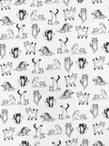 Yoga Cats fabric (white or grey)
