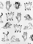 Yoga Cats fabric (white or grey)