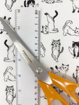 Yoga Cats fabric (white or grey)