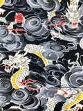 Dragon and Pearl fabric (black)