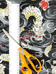Dragon and Pearl fabric (black)