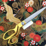 Japanese cranes fabric (black/brown)