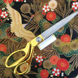 Japanese cranes fabric (black/brown)