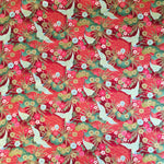 Japanese cranes fabric (red)