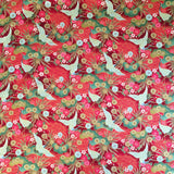 Japanese cranes fabric (red)
