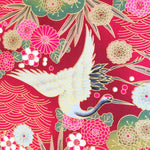 Japanese cranes fabric (red)