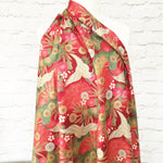 Japanese cranes fabric (red)