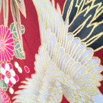 Japanese cranes fabric (red)