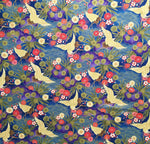 Japanese Cranes fabric (blue)