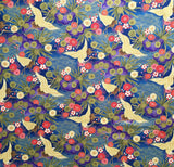 Japanese Cranes fabric (blue)