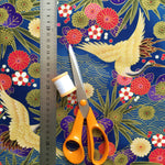 Japanese Cranes fabric (blue)