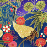 Japanese Cranes fabric (blue)