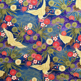 Japanese Cranes fabric (blue)