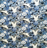 Japanese crane fabric (blue/silver)
