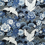 Japanese crane fabric (blue/silver)