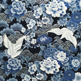 Japanese crane fabric (blue/silver)