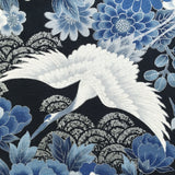 Japanese crane fabric (blue/silver)