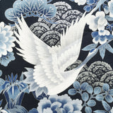 Japanese crane fabric (blue/silver)