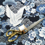 Japanese crane fabric (blue/silver)