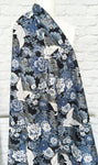 Japanese crane fabric (blue/silver)