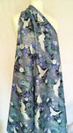 Japanese Cranes fabric (grey)