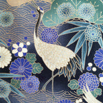Japanese Cranes fabric (grey)