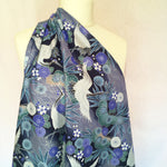 Japanese Cranes fabric (grey)