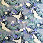Japanese Cranes fabric (grey)