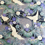 Japanese Cranes fabric (grey)