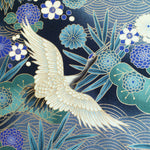 Japanese Cranes fabric (grey)