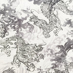 Dragons fabric (grey/white)