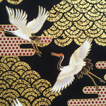 Art Deco Cranes fabric (black)