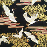 Art Deco Cranes fabric (black)