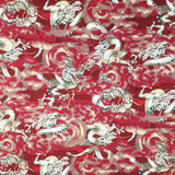 Dragons fabric (small print) (red)