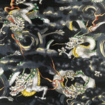 Dragons fabric (small print) (black)