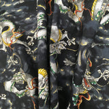 Dragons fabric (small print) (black)