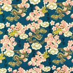 Tigers and Dragons fabric (teal)
