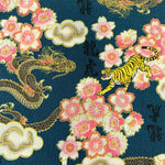 Tigers and Dragons fabric (teal)