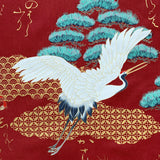 Dragons and cranes fabric (red)