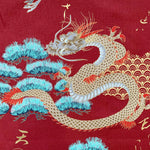 Dragons and cranes fabric (red)