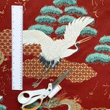 Dragons and cranes fabric (red)