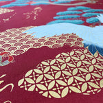 Dragons and cranes fabric (red)