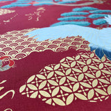 Dragons and cranes fabric (red)