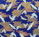 Art Deco Cranes fabric (blue)