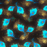 Peacock feather fabric (black)