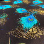Peacock feather fabric (black)
