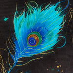 Peacock feather fabric (black)