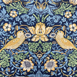 William Morris Strawberry Thief fabric, Art Nouveau blue bird print craft cotton, Morris & Co